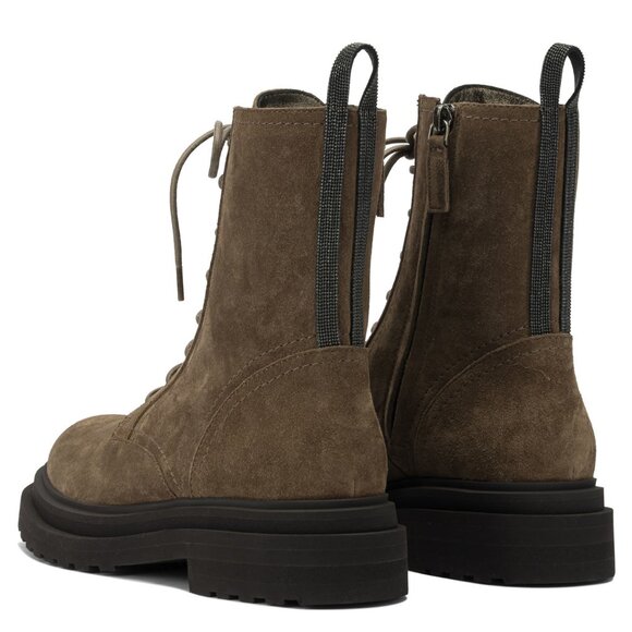 Brunello Cucinelli Suede Lace-Up Ankle Boots IT 40 Women - Picture 4 of 5